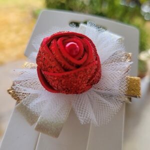 Flower Hair Clip Sparkle Red White Baby Props  Girls  Boutique  Sparkle Gift